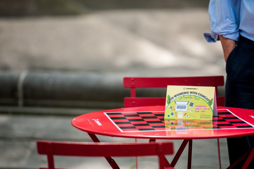 Checkers table in park