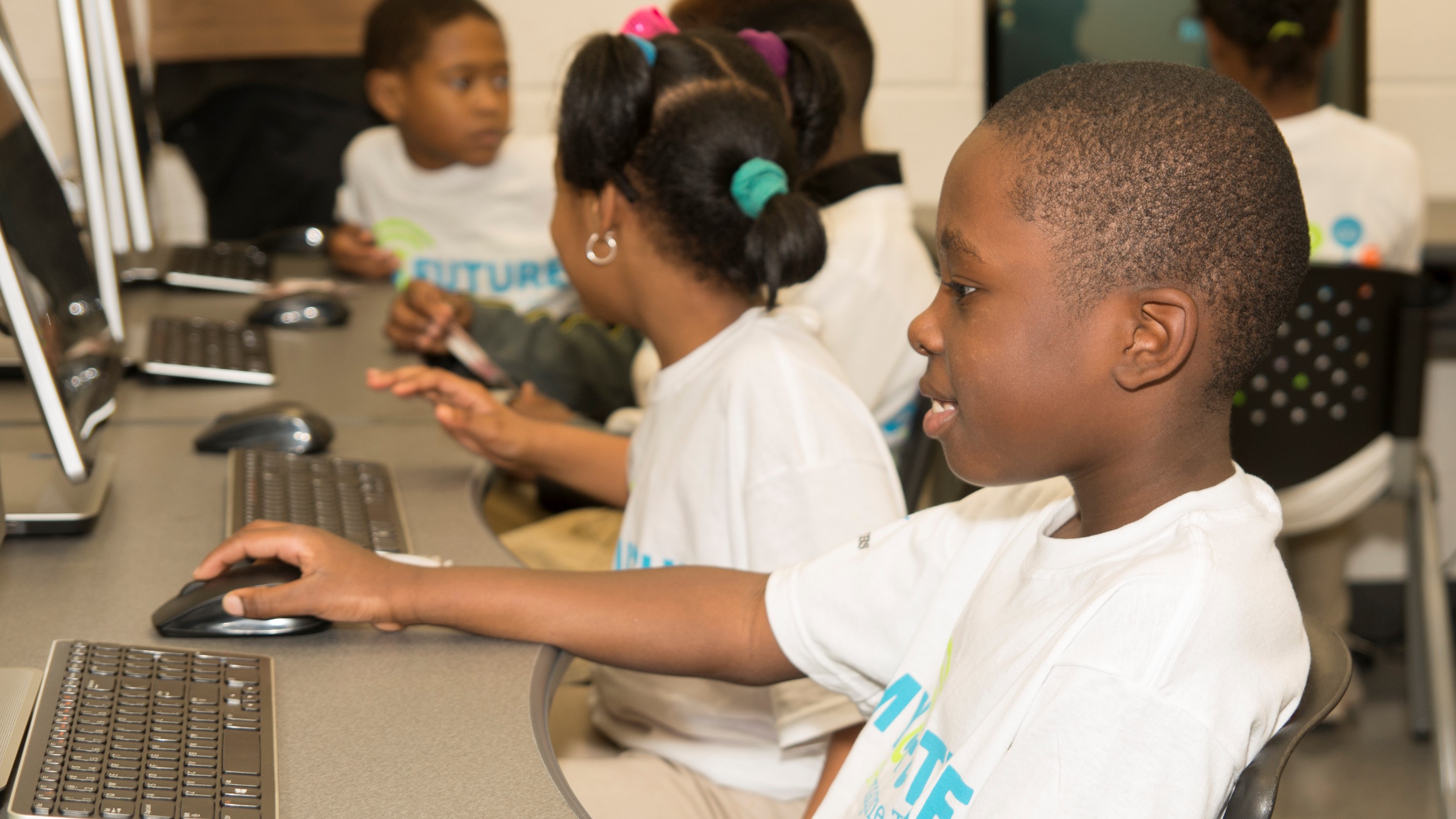 Students using computers