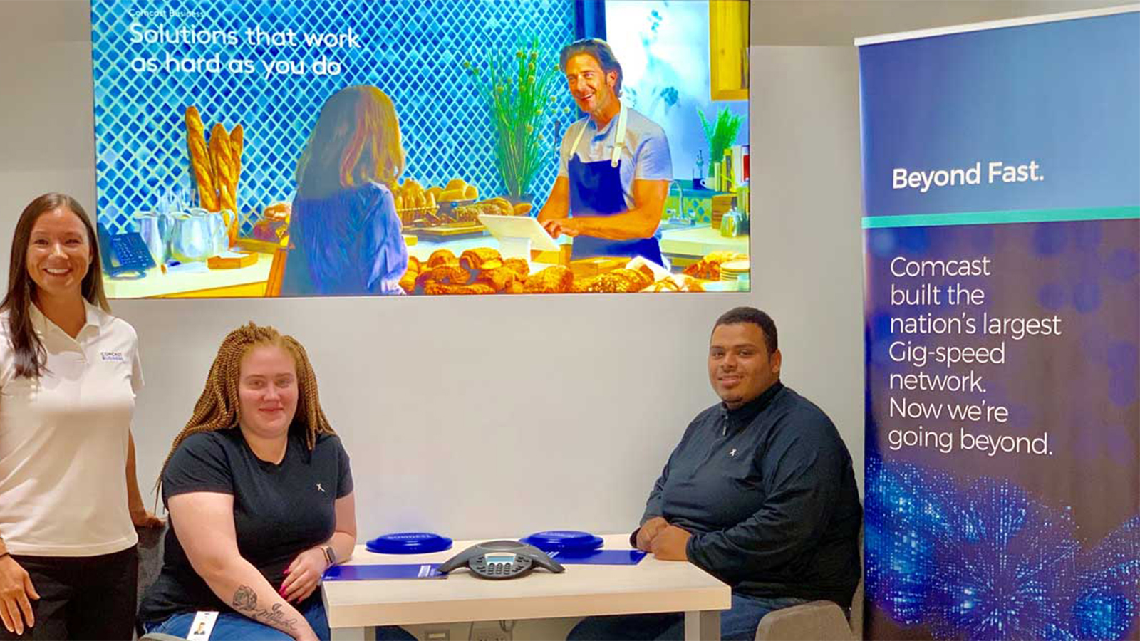 Jerilynn Davidge and team members at an Xfinity store.