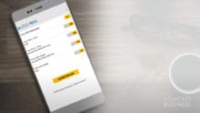 The Comcast Business app displayed on a smartphone